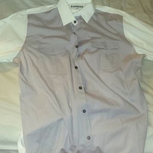 Express long sleeve grey/white extra slim fit